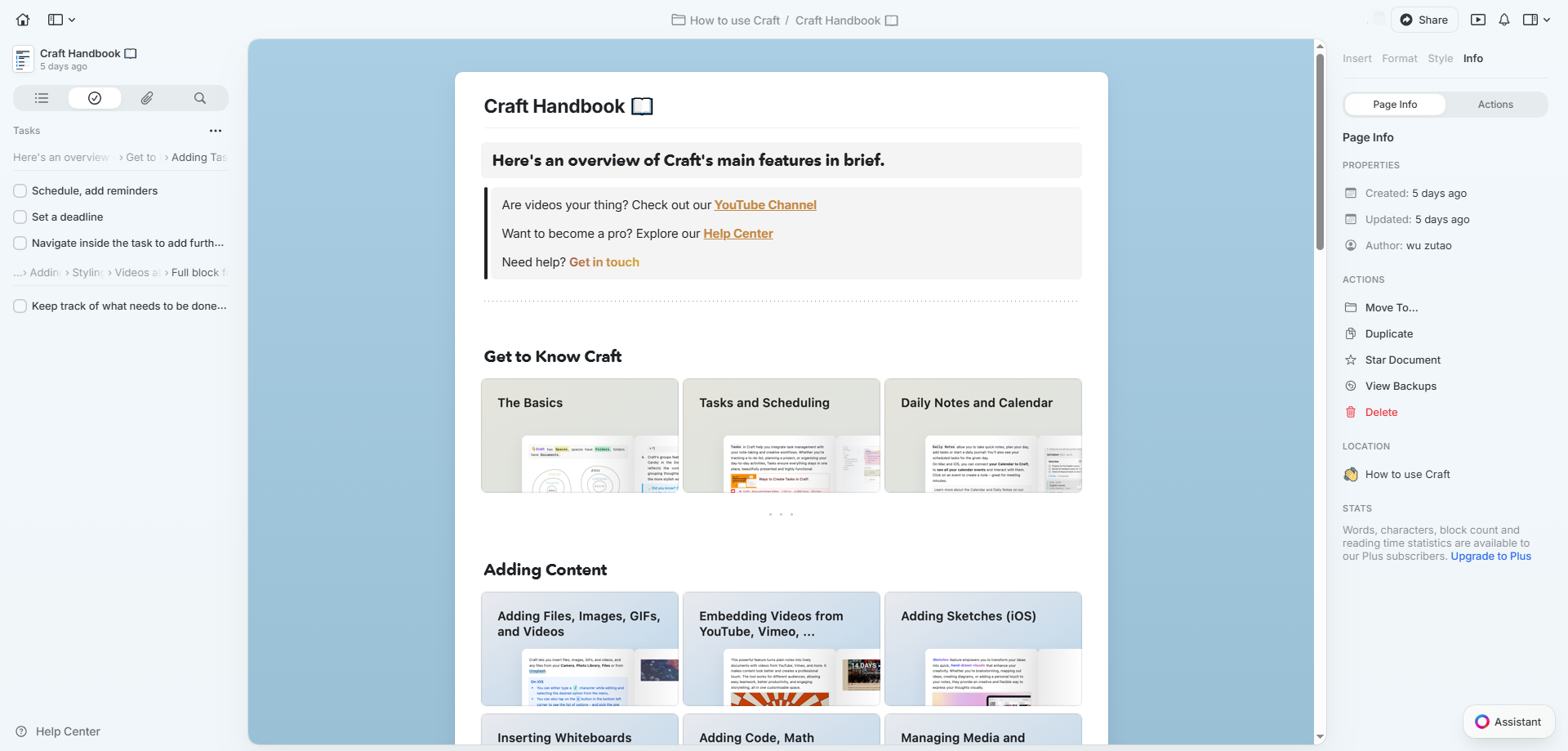 Craft Docs screenshot 2
